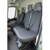 Peugeot Boxer Van 2006-2022 Driver And Double Passenger Front Seat Covers - Black